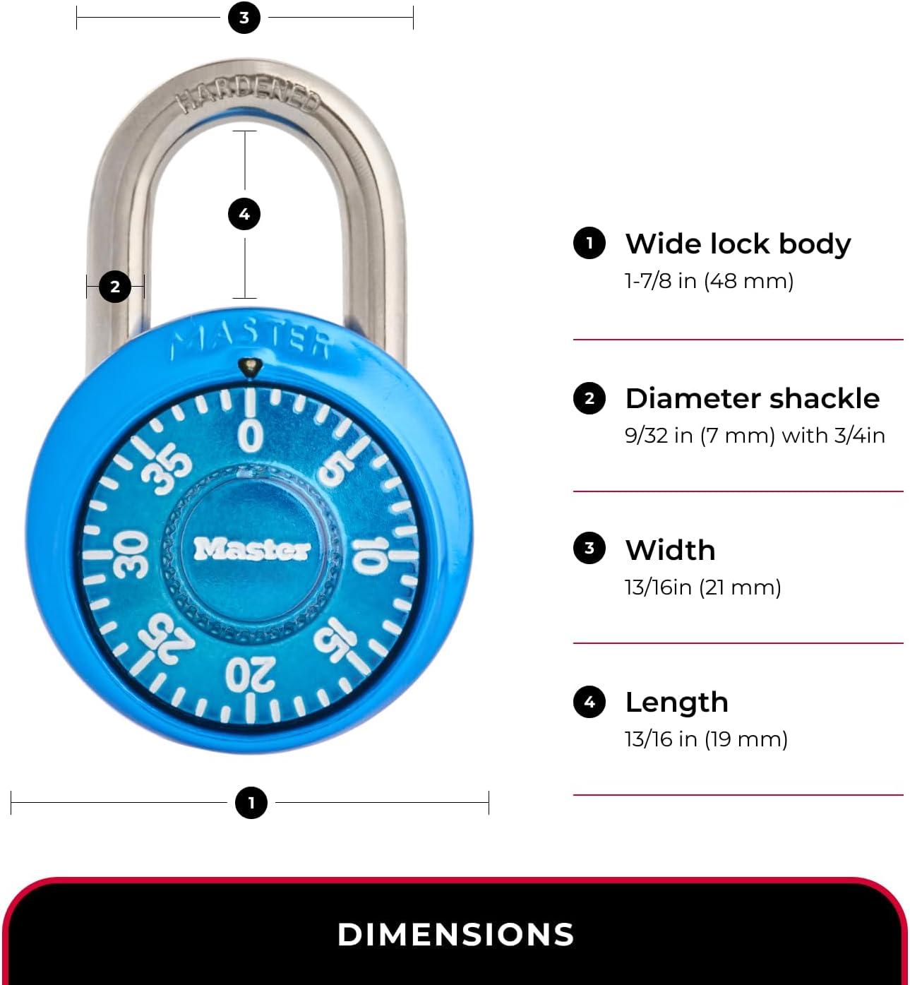 imageMaster Lock 1526D Locker Lock Combination Padlock 1 Pack Purple1 Pack  Blue
