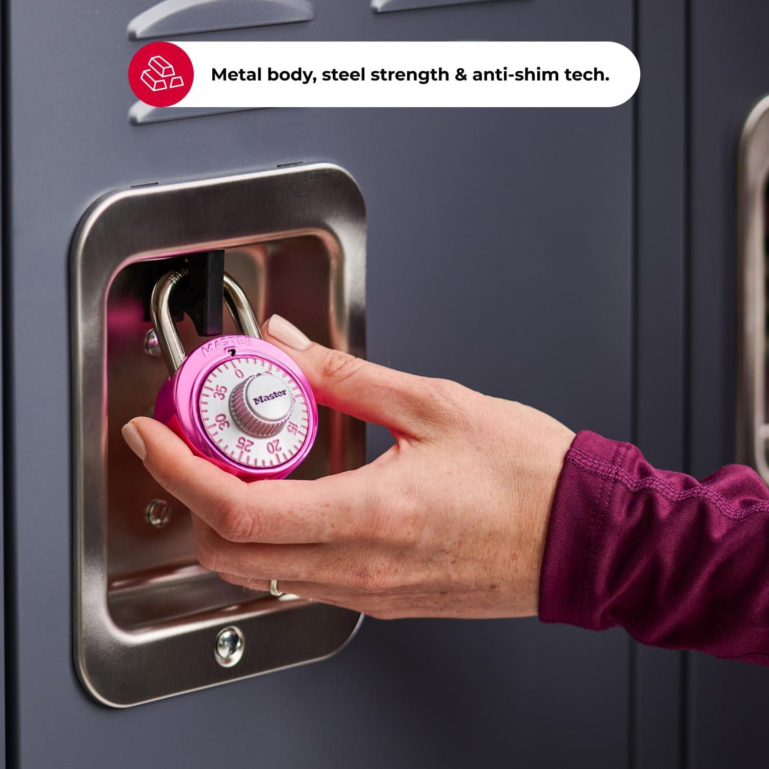 imageMaster Lock 1526D Locker Lock Combination Padlock 1 Pack Purple1 Pack  Pink