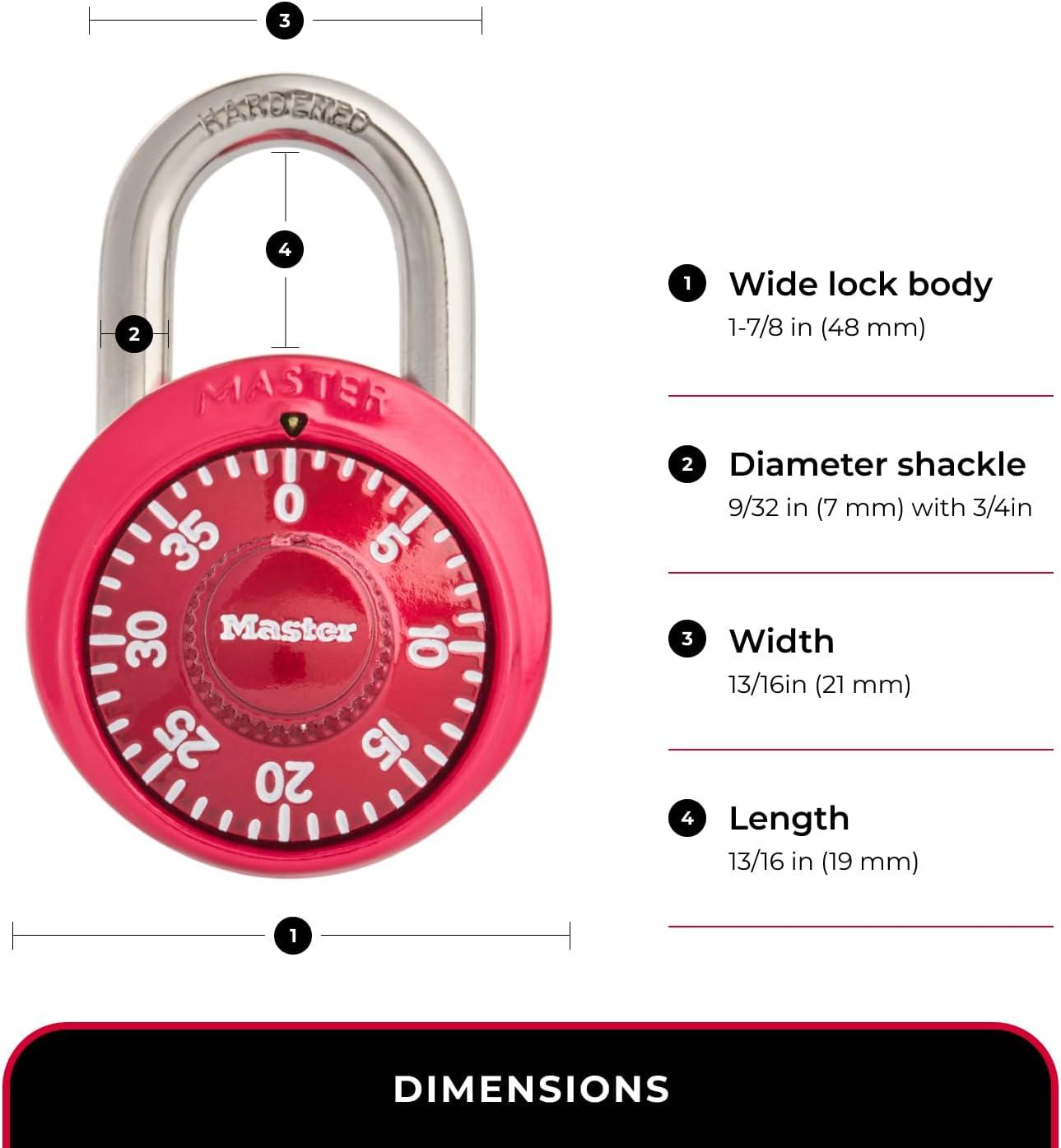 imageMaster Lock 1526D Locker Lock Combination Padlock 1 Pack Purple2 Pack  Colors may vary