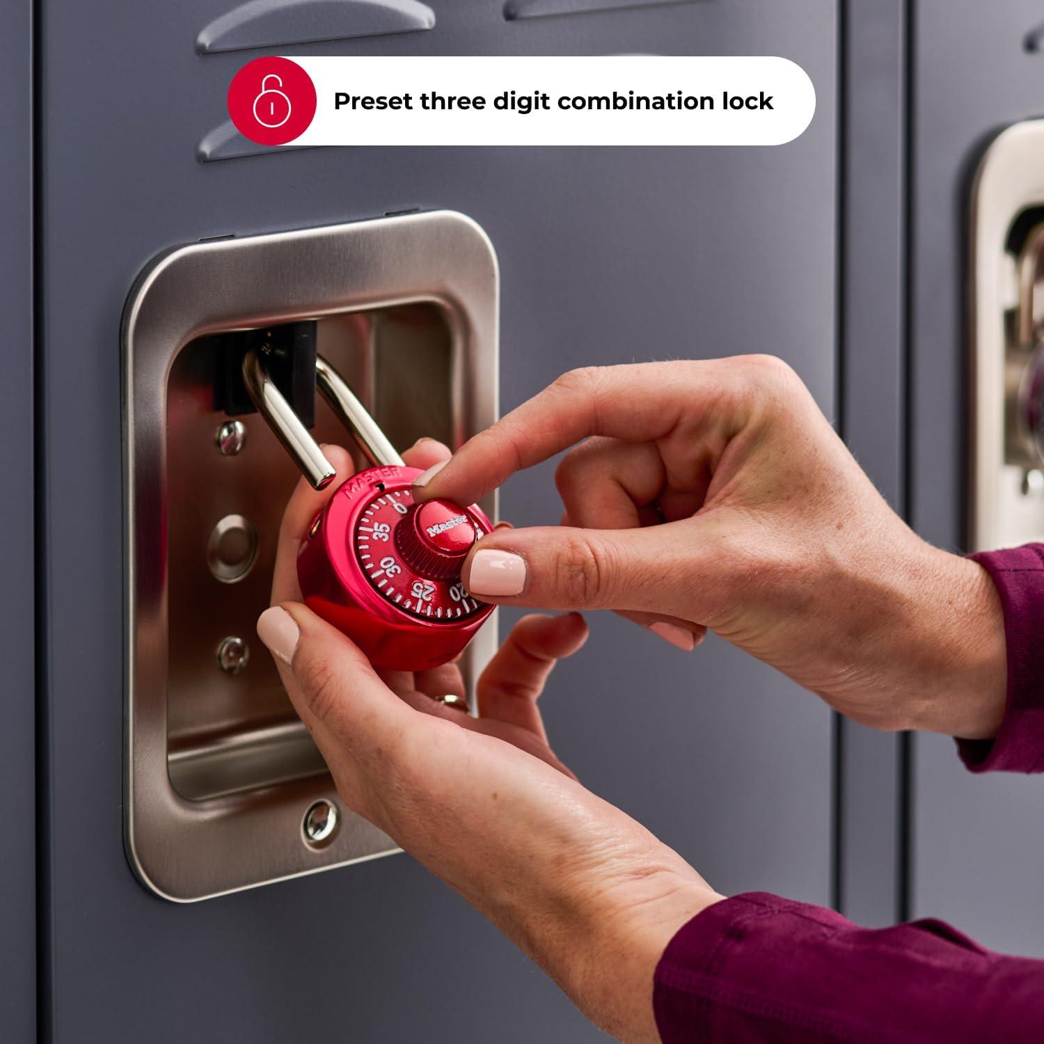 imageMaster Lock 1526D Locker Lock Combination Padlock 1 Pack Purple2 Pack  Colors may vary