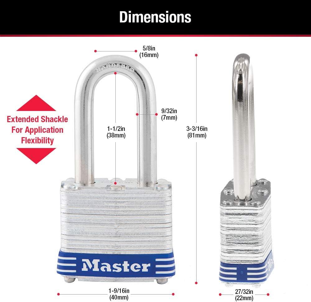 imageMaster Lock 3DLH Outdoor Padlock with Key 1 Pack112 shackle