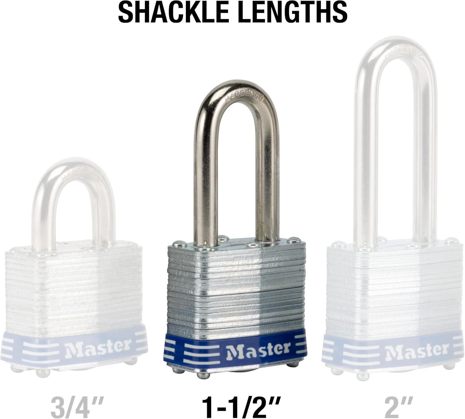 imageMaster Lock 3DLH Outdoor Padlock with Key 1 Pack112 shackle