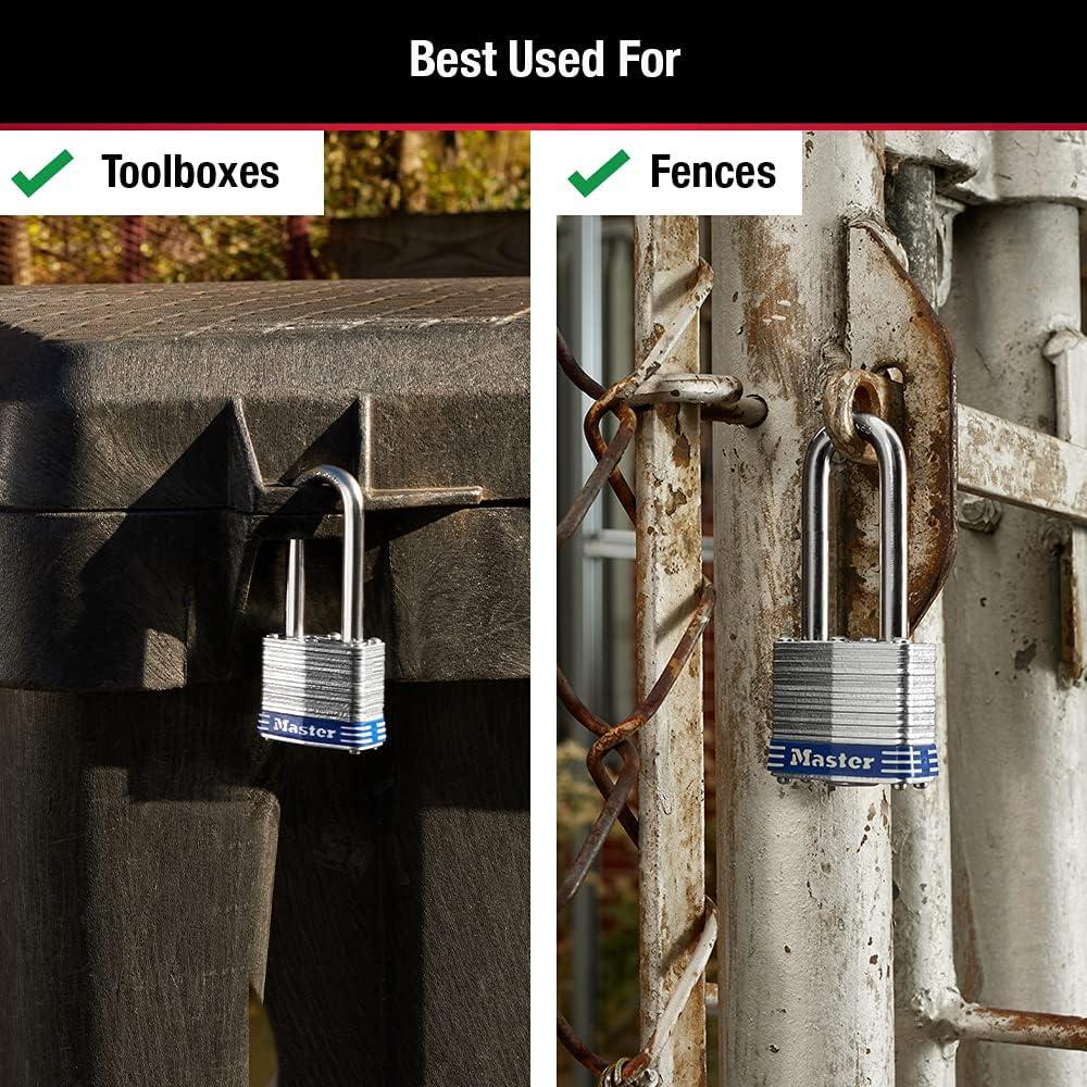 imageMaster Lock 3DLH Outdoor Padlock with Key 1 Pack2 shackle