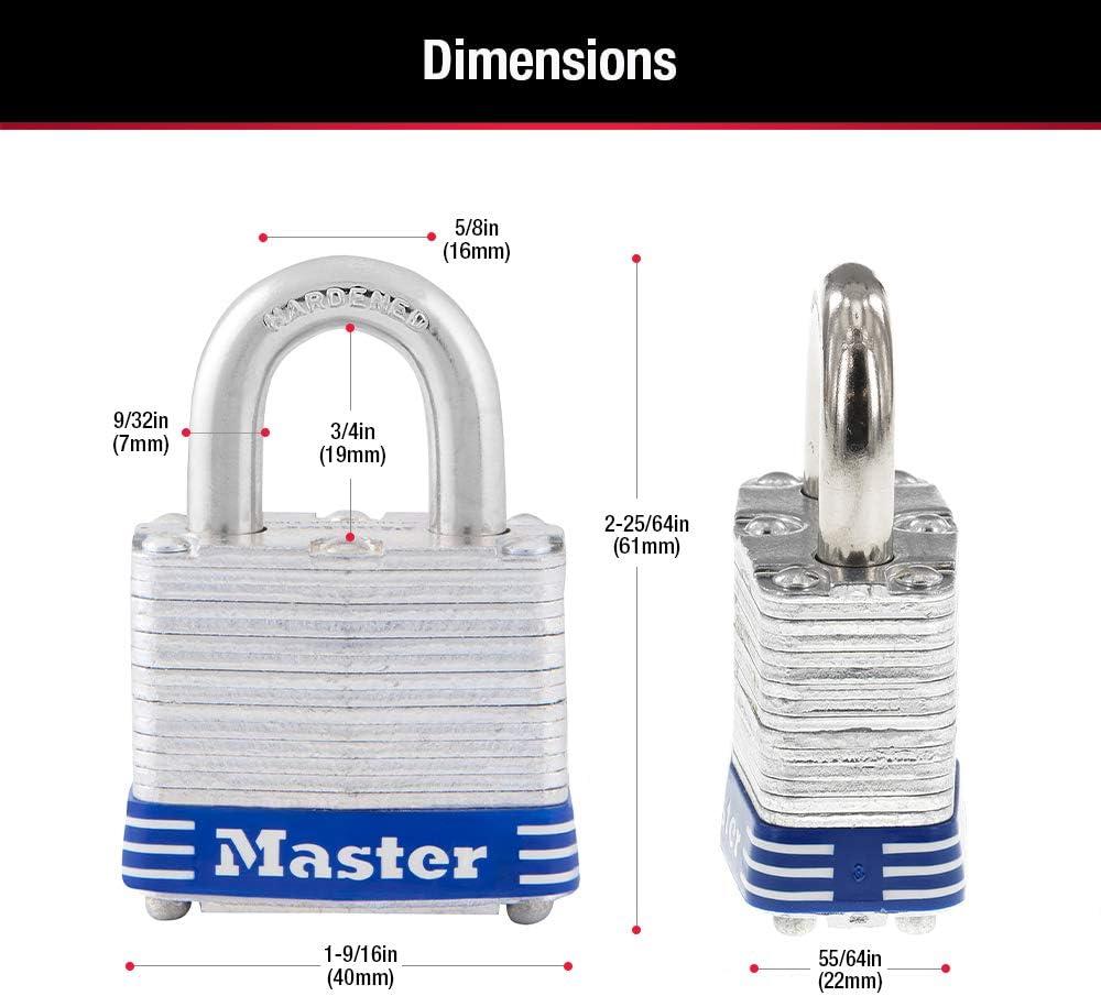 imageMaster Lock 3DLH Outdoor Padlock with Key 1 Pack34 shackle