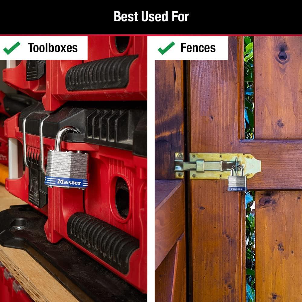imageMaster Lock 3DLH Outdoor Padlock with Key 1 Pack34 shackle