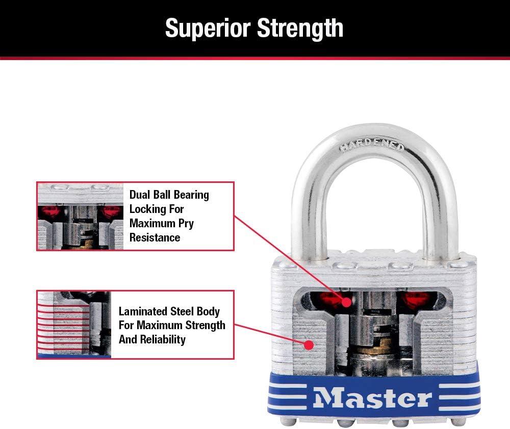 imageMaster Lock 5T Outdoor Padlock with Key 2 Pack KeyedAlike Silver2 Pack  KeyedAlike