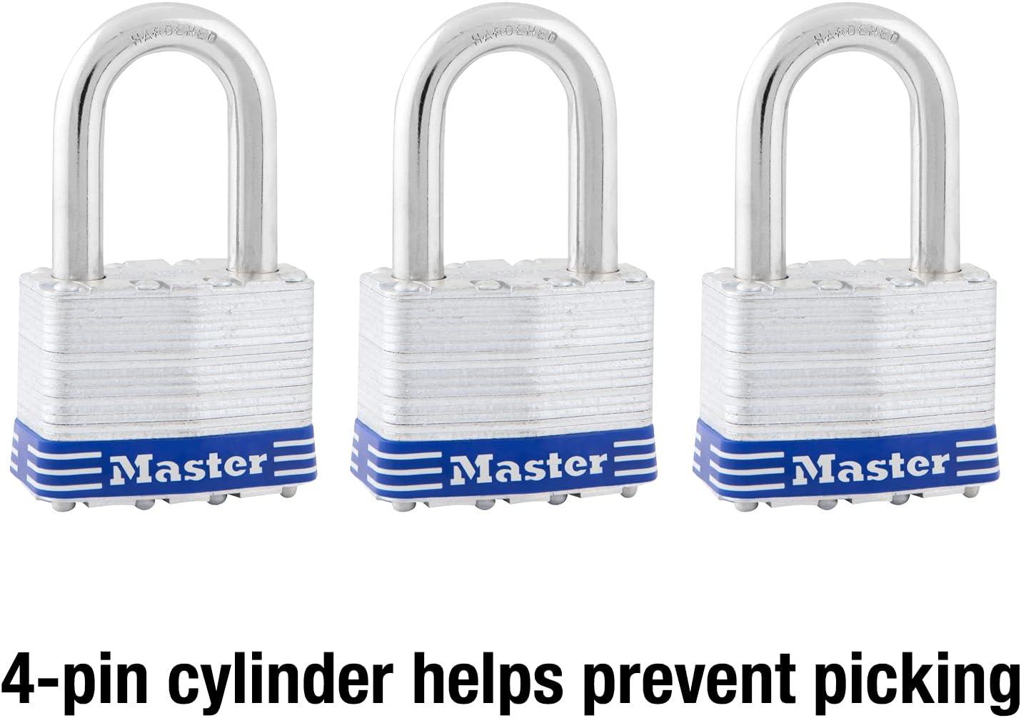 imageMaster Lock 5TRILFPF Outdoor Padlock with Key 3 Pack KeyedAlike3 Pack  KeyedAlike