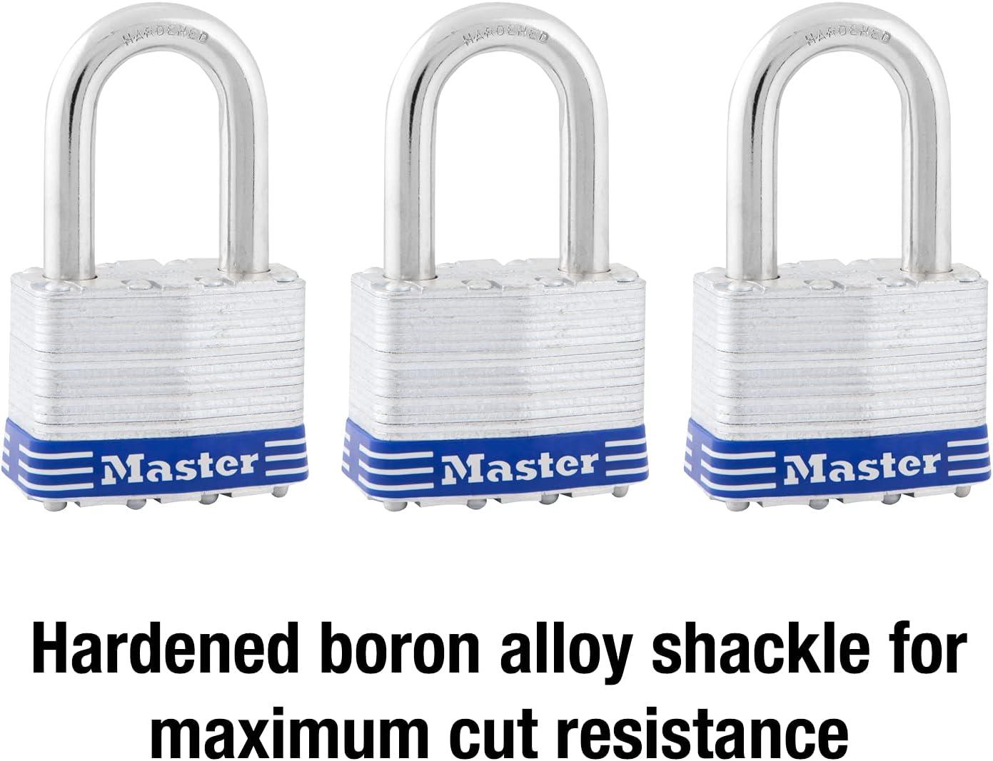 imageMaster Lock 5TRILFPF Outdoor Padlock with Key 3 Pack KeyedAlike3 Pack  KeyedAlike