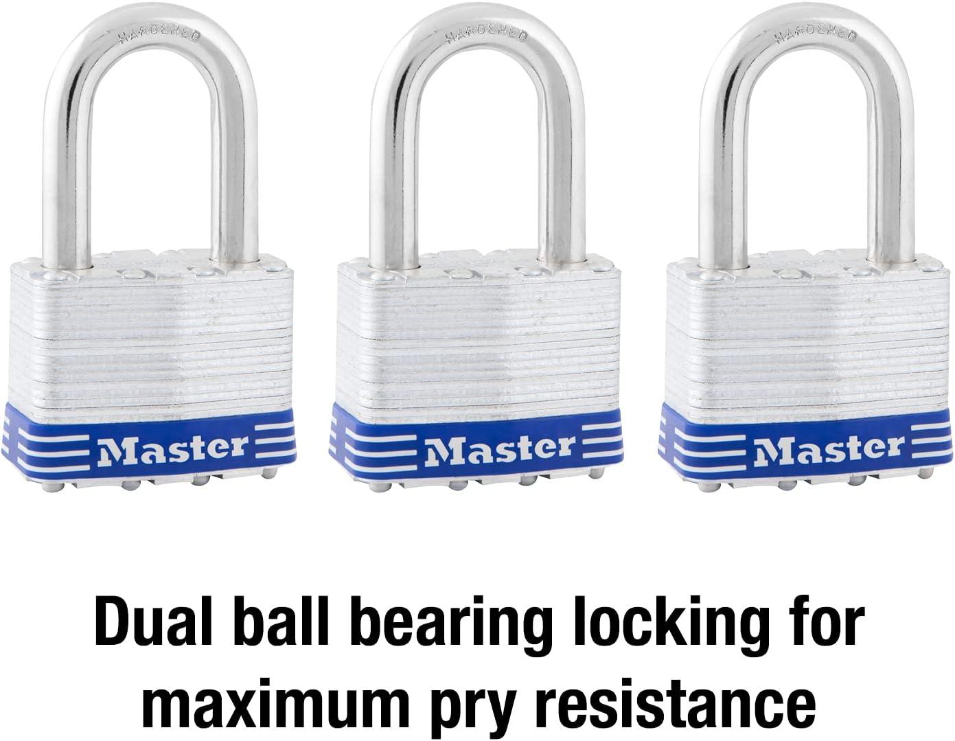 imageMaster Lock 5TRILFPF Outdoor Padlock with Key 3 Pack KeyedAlike3 Pack  KeyedAlike