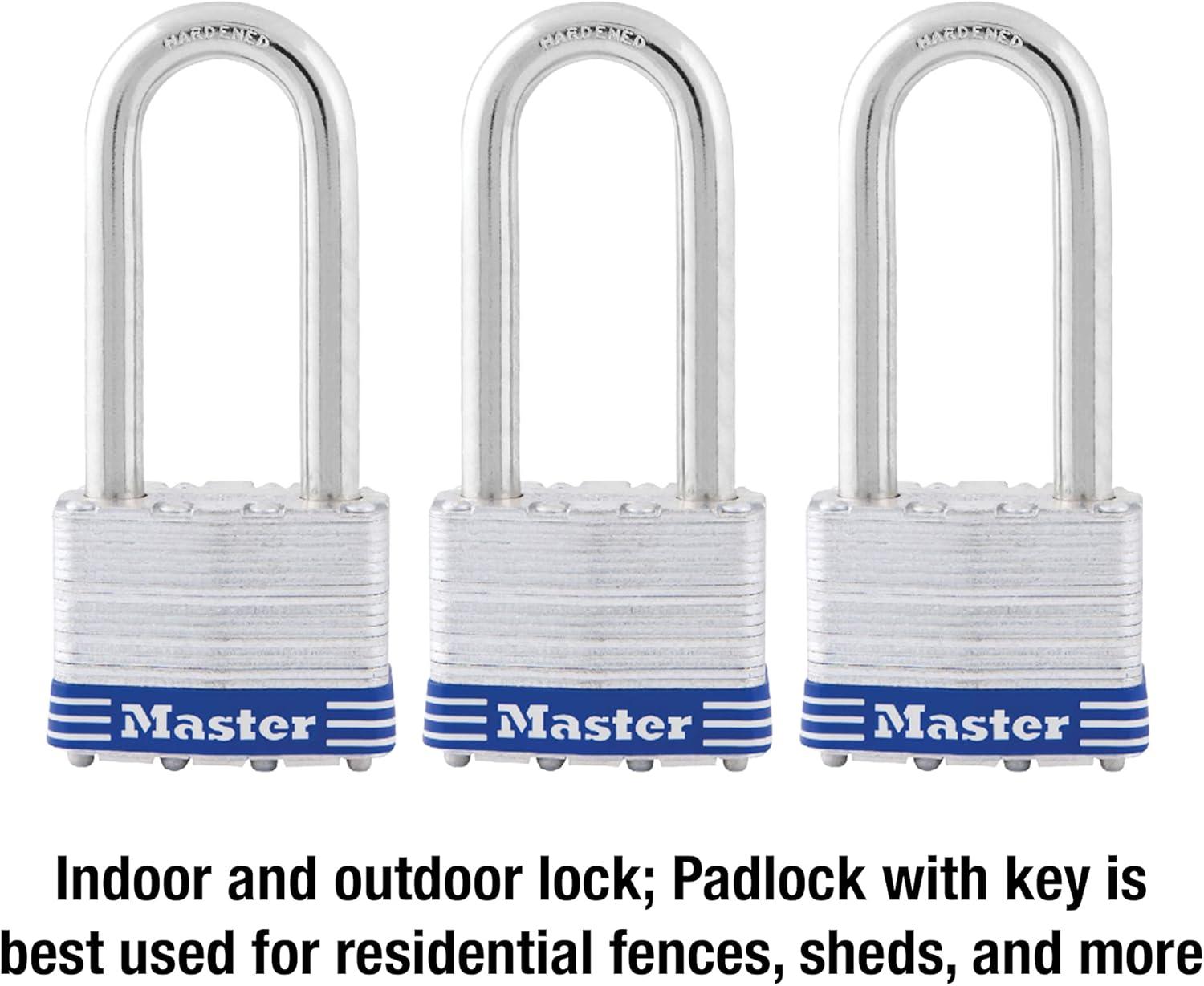 imageMaster Lock 5TRILJ Outdoor Padlock with Key 3 Pack KeyedAlike