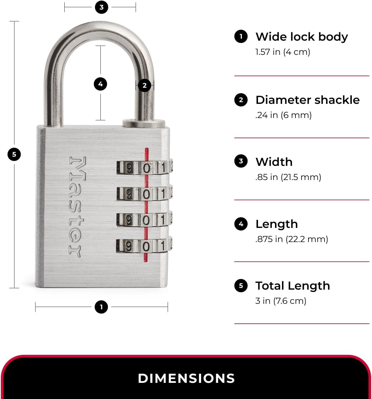 imageMaster Lock 643D Set Your Own Combination Padlock 1 Pack Silver4 Pack