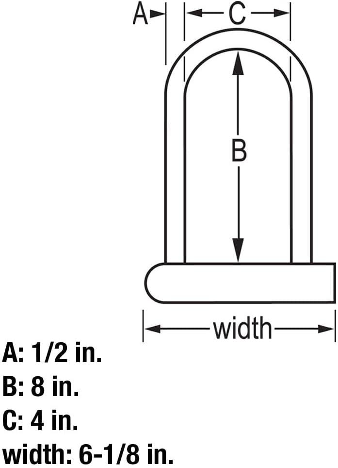 imageMaster Lock 8170D 618 inch Wide ULock with 8quot Shackle Black618 inch ULock