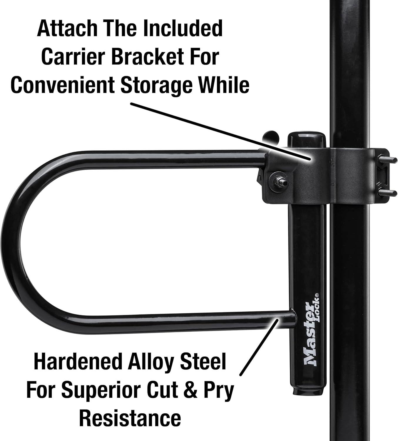 imageMaster Lock 8170D 618 inch Wide ULock with 8quot Shackle Black714 inch ULock Pack of 6