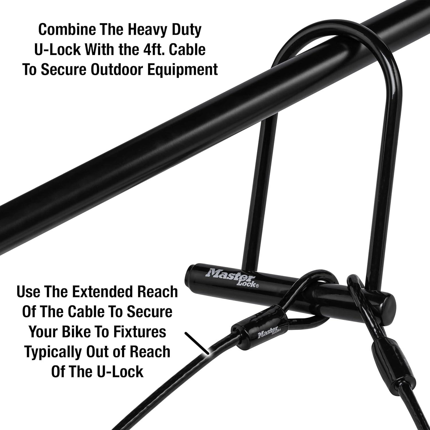 imageMaster Lock 8170D 618 inch Wide ULock with 8quot Shackle Black714 inch ULock Pack of 6