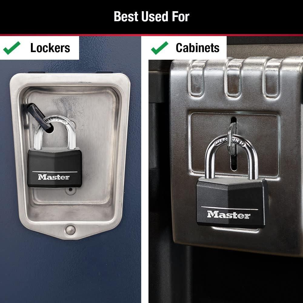 imageMaster Lock Black Covered Aluminum Padlock Gym Locker Lock with Key for Indoor or Outdoor Use with Vinyl Weather Resistant Cover 141DPink