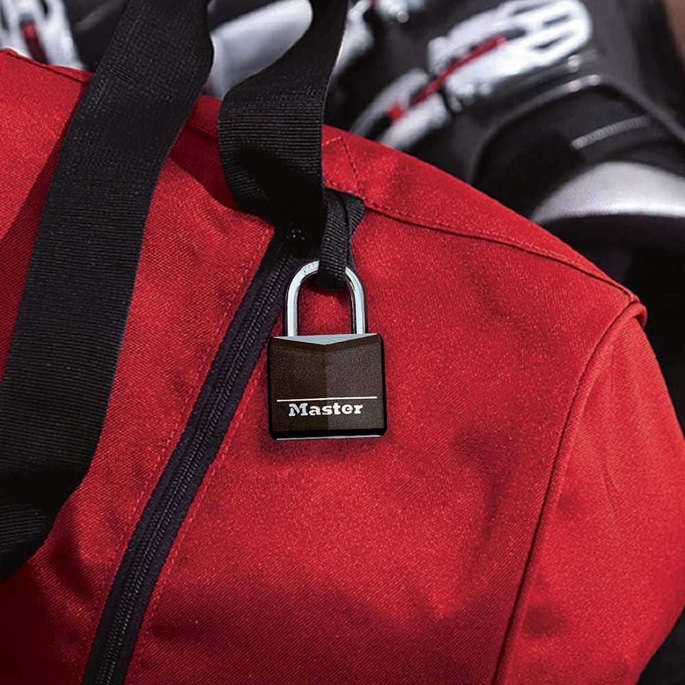 imageMaster Lock Black Outdoor Key Lock Standard Weather Resistant Padlock with Cover Keyed Alike Padlocks for Lockers Fences Sheds or Other Equipment 4 Pack 131Q1 Pack