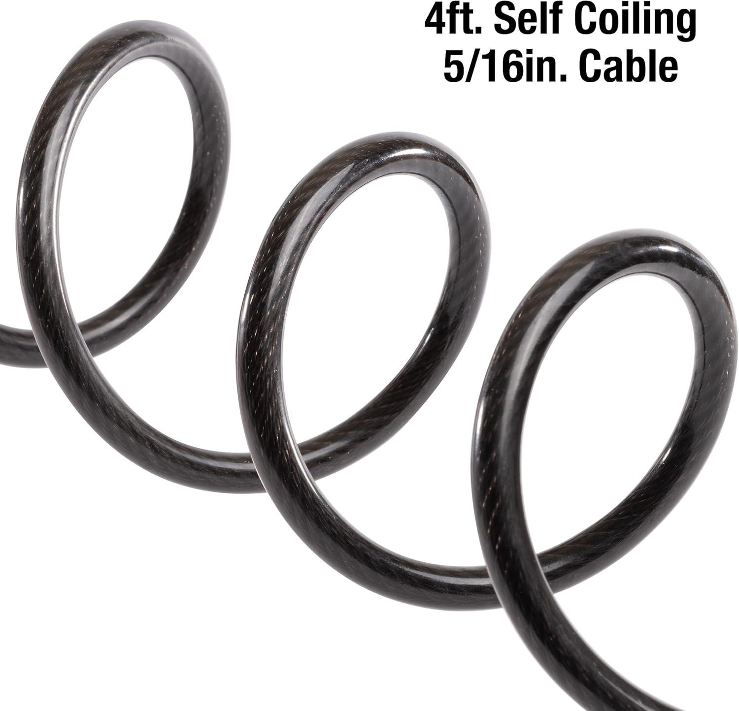 imageMaster Lock Black Set Your Own Combination Bike Lock Metal Cable Lock has a Weather Resistant Vinyl Coating for Outdoor Durability 5 Feet Long 8370D4 Ft Preset Combo