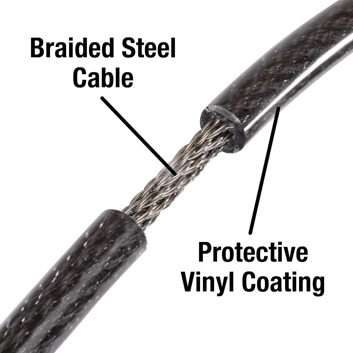 imageMaster Lock Black Set Your Own Combination Bike Lock Metal Cable Lock has a Weather Resistant Vinyl Coating for Outdoor Durability 5 Feet Long 8370D5 Ft Set your own combo