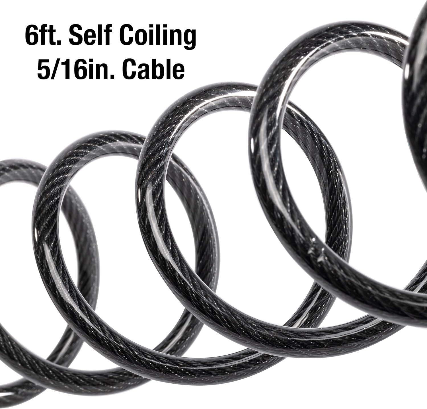 imageMaster Lock Black Set Your Own Combination Bike Lock Metal Cable Lock has a Weather Resistant Vinyl Coating for Outdoor Durability 5 Feet Long 8370D6 Ft Set your own combo