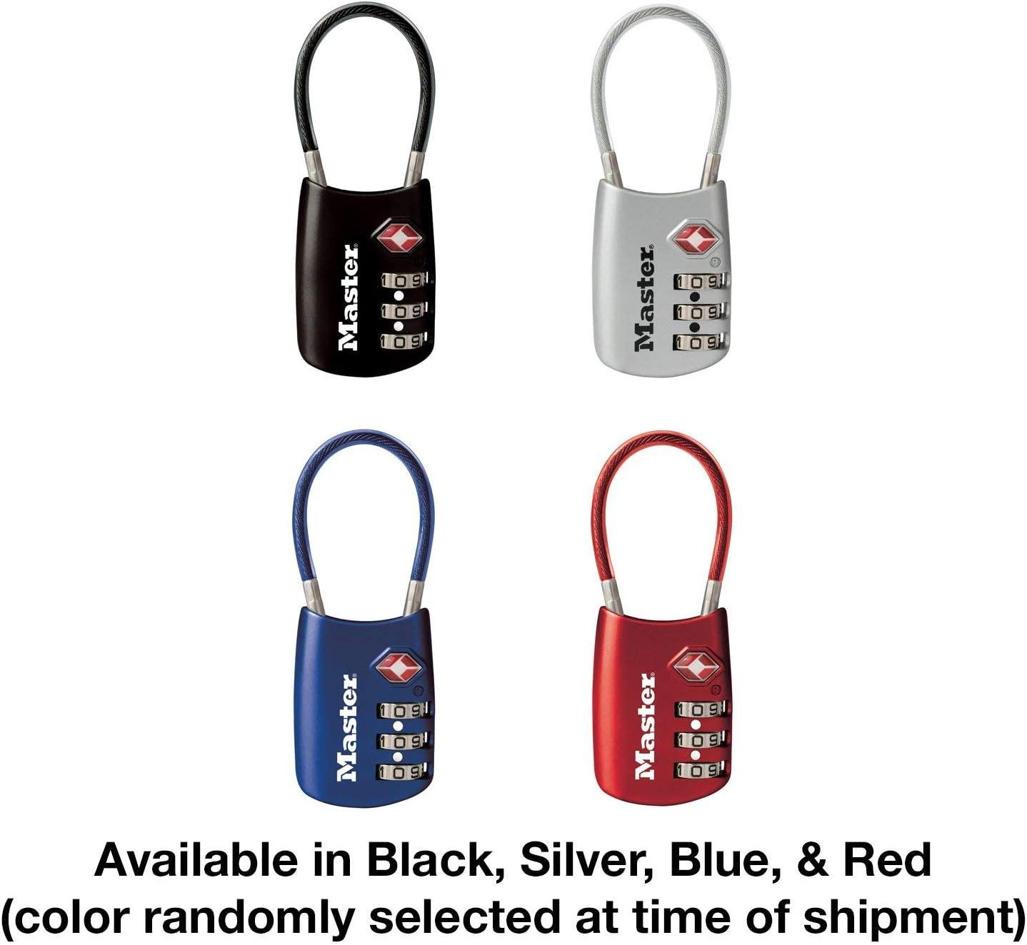 imageMaster Lock Blue Set Your Own Combination TSA Approved Luggage Lock Travel Zipper Padlock is Perfect for Suitcases Bags or Backpacks 4688DAssorted Colors