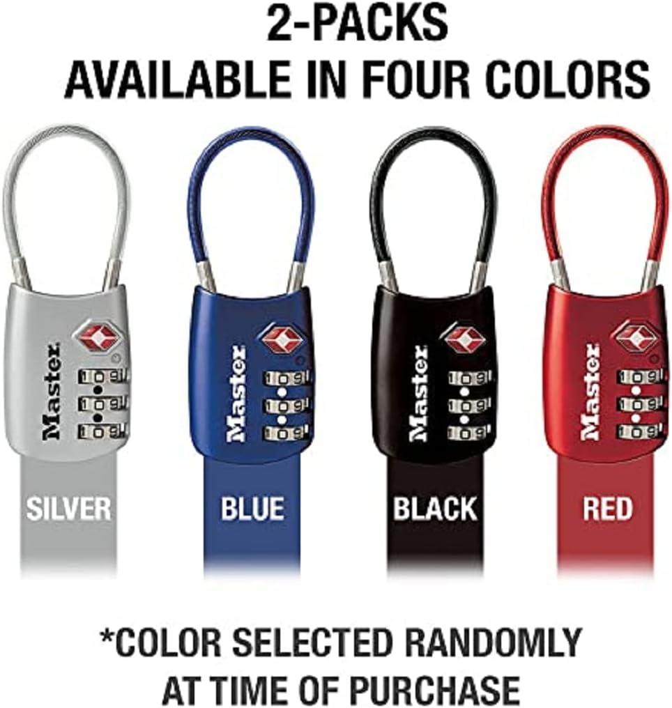 imageMaster Lock Blue Set Your Own Combination TSA Approved Luggage Lock Travel Zipper Padlock is Perfect for Suitcases Bags or Backpacks 4688DAssorted Colors