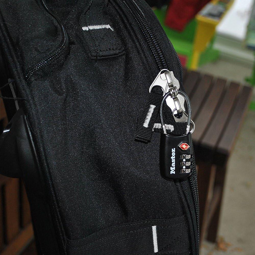 imageMaster Lock Blue Set Your Own Combination TSA Approved Luggage Lock Travel Zipper Padlock is Perfect for Suitcases Bags or Backpacks 4688DBlack