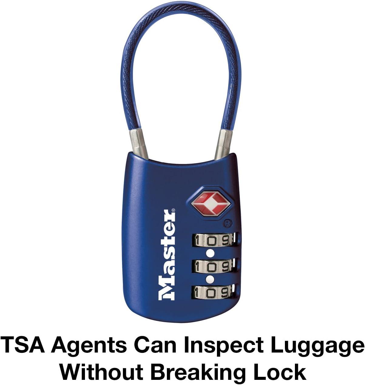 imageMaster Lock Blue Set Your Own Combination TSA Approved Luggage Lock Travel Zipper Padlock is Perfect for Suitcases Bags or Backpacks 4688DBlue