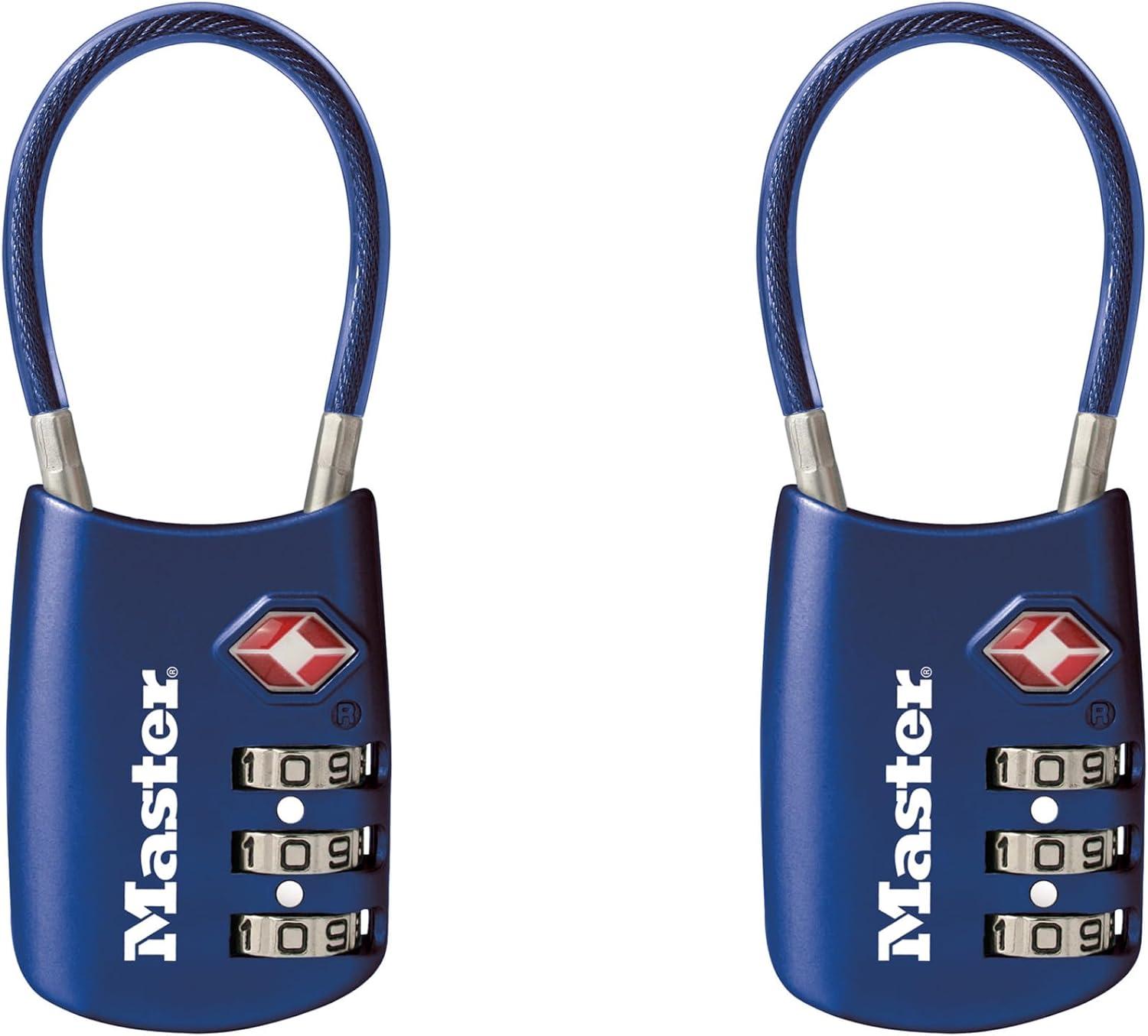 imageMaster Lock Blue Set Your Own Combination TSA Approved Luggage Lock Travel Zipper Padlock is Perfect for Suitcases Bags or Backpacks 4688DBlue