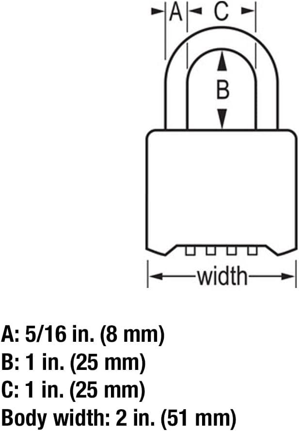 imageMaster Lock Brass Combination Padlock for Indoor and Outdoor use with Resettable Combination for Gym Locker Gate Fence or Shed Lock 175D1 Pack