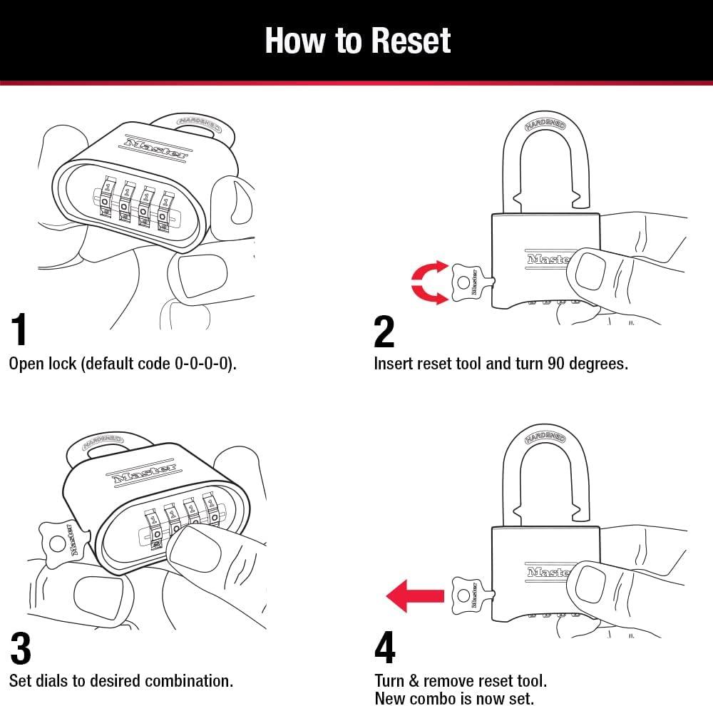 imageMaster Lock Brass Combination Padlock for Indoor and Outdoor use with Resettable Combination for Gym Locker Gate Fence or Shed Lock 175D2 Pack