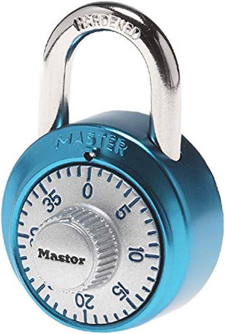 imageMaster Lock Light Blue Gym Locker Lock Indoor Combination Padlock with Aluminum Cover for School Locker 3Digit Code 1561DLTBLULight Blue