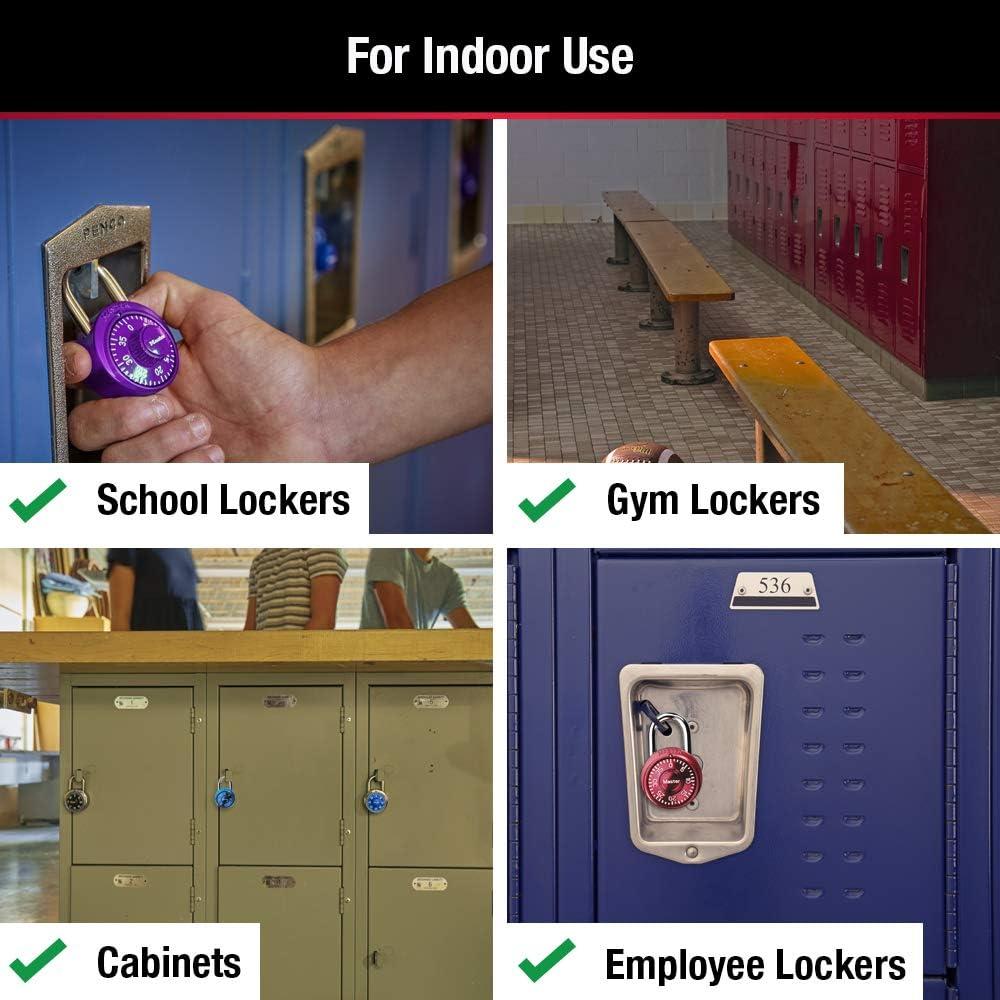 imageMaster Lock Padlock Mini Dial Combination Lock for Gym or School Lockers Small Lock is 1916 Inches Wide Color Assortment Pack Pack of 3 1533TRI3 count Pack of 1