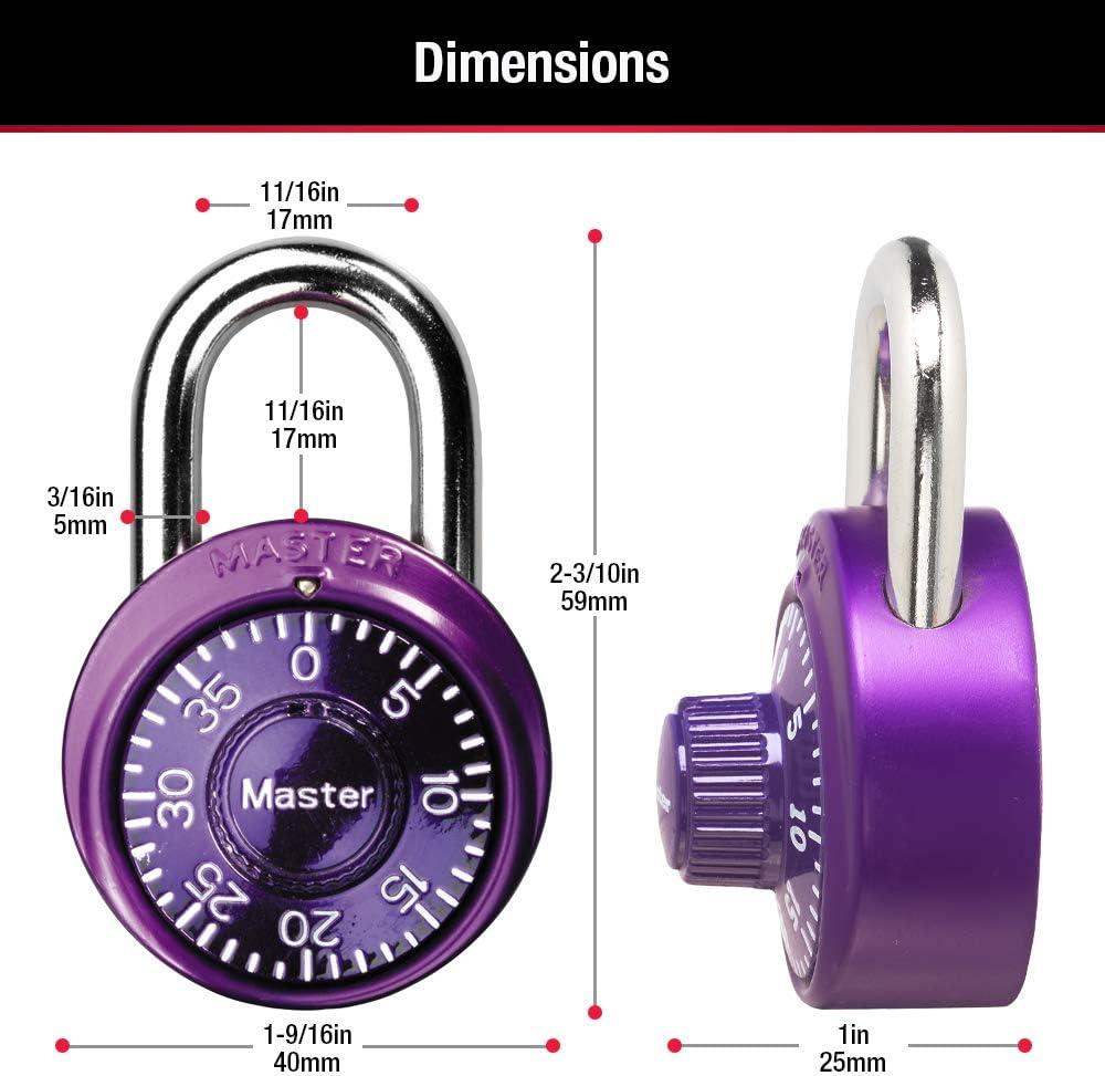 imageMaster Lock Padlock Mini Dial Combination Lock for Gym or School Lockers Small Lock is 1916 Inches Wide Color Assortment Pack Pack of 3 1533TRI3 count Pack of 1