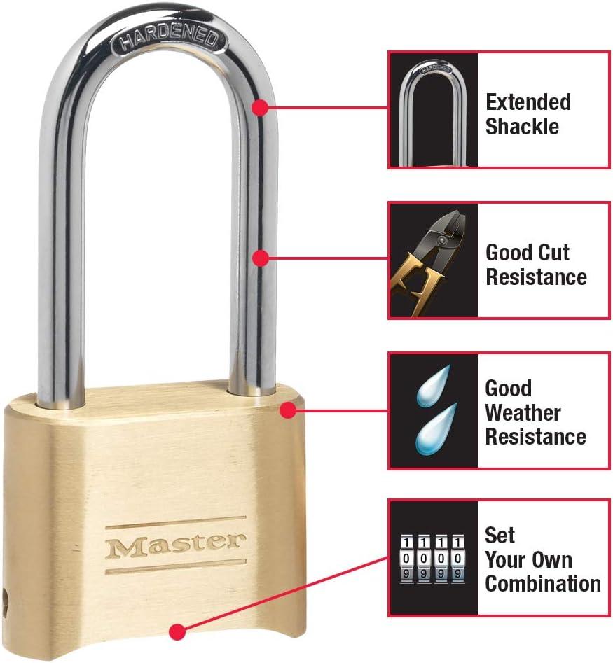 imageMaster Lock Padlock Set Your Own Combination Lock 2 in Wide 175DLH214Inch Shackle