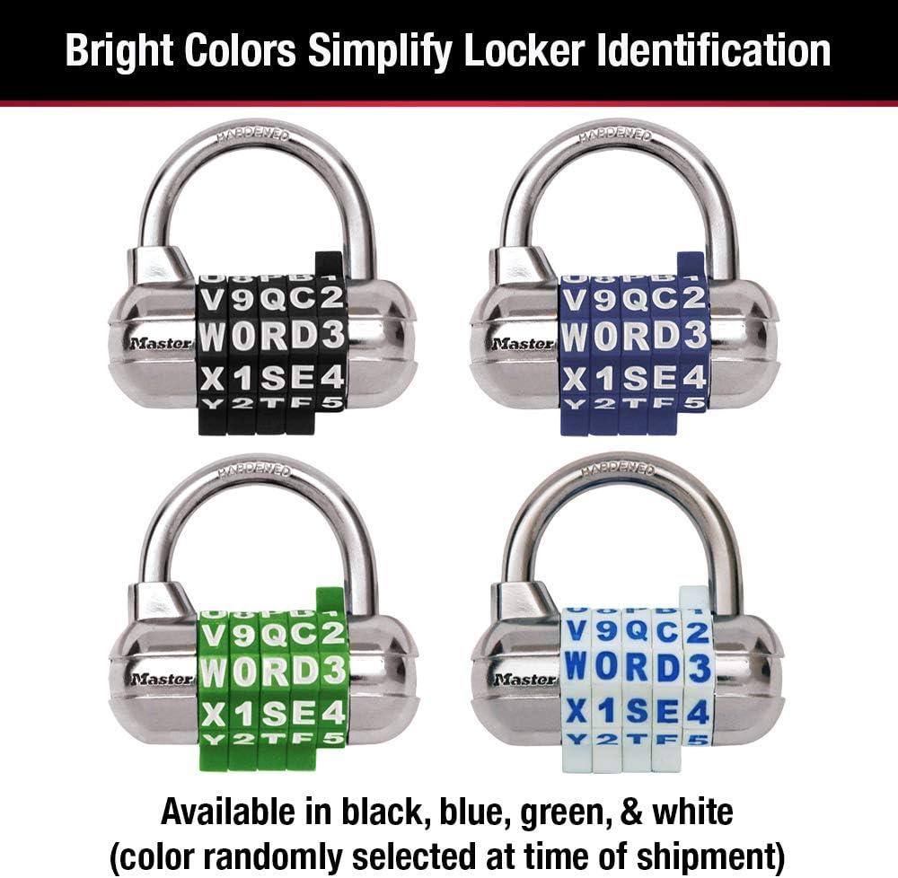 imageMaster Lock Padlock Set Your Own Word Combination Lock 212 in Wide Black 1534DBLKWord Combo  Assorted Colors