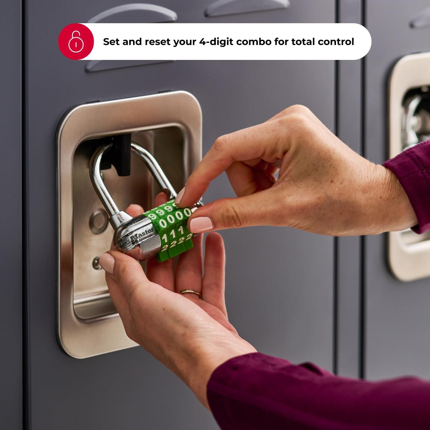 imageMaster Lock Padlock Set Your Own Word Combination Lock 212 in Wide Black 1534DBLKWord Combo  Assorted Colors