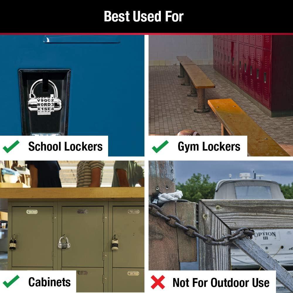 imageMaster Lock Padlock Set Your Own Word Combination Lock 212 in Wide Black 1534DBLKWord Combo  Assorted Colors