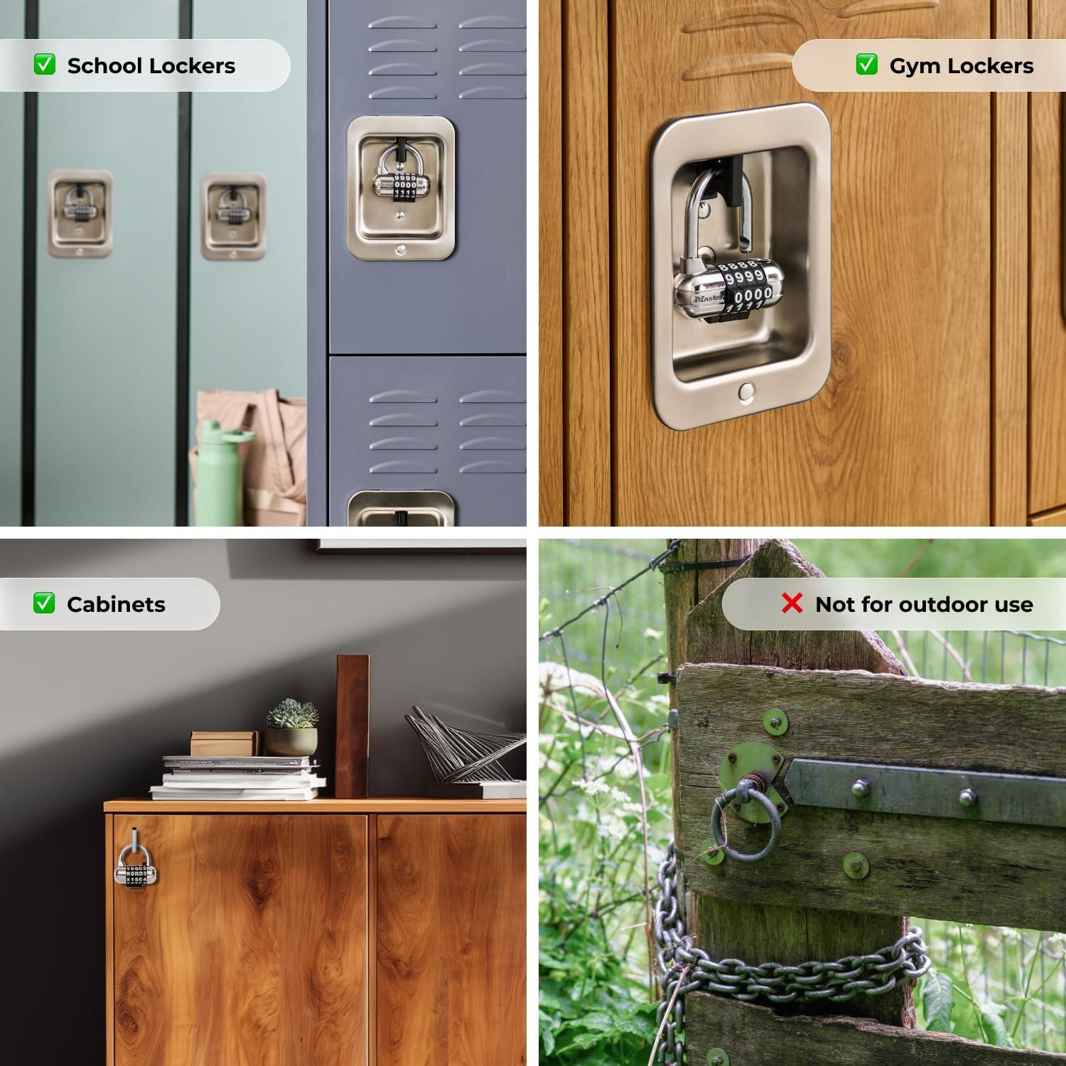 imageMaster Lock Set Your Own Combination Padlock Gym Locker Locks with Code for Securing Indoor Valuables Color May Vary 1523D1