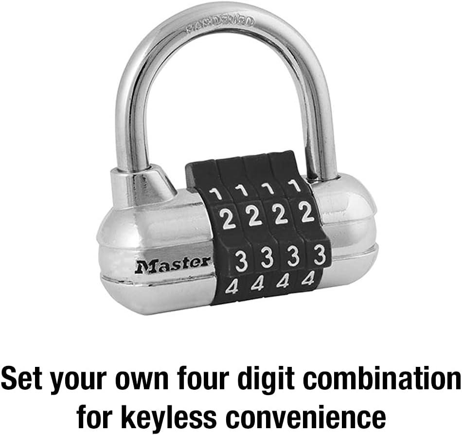 imageMaster Lock Set Your Own Combination Padlock Gym Locker Locks with Code for Securing Indoor Valuables Color May Vary 1523D1