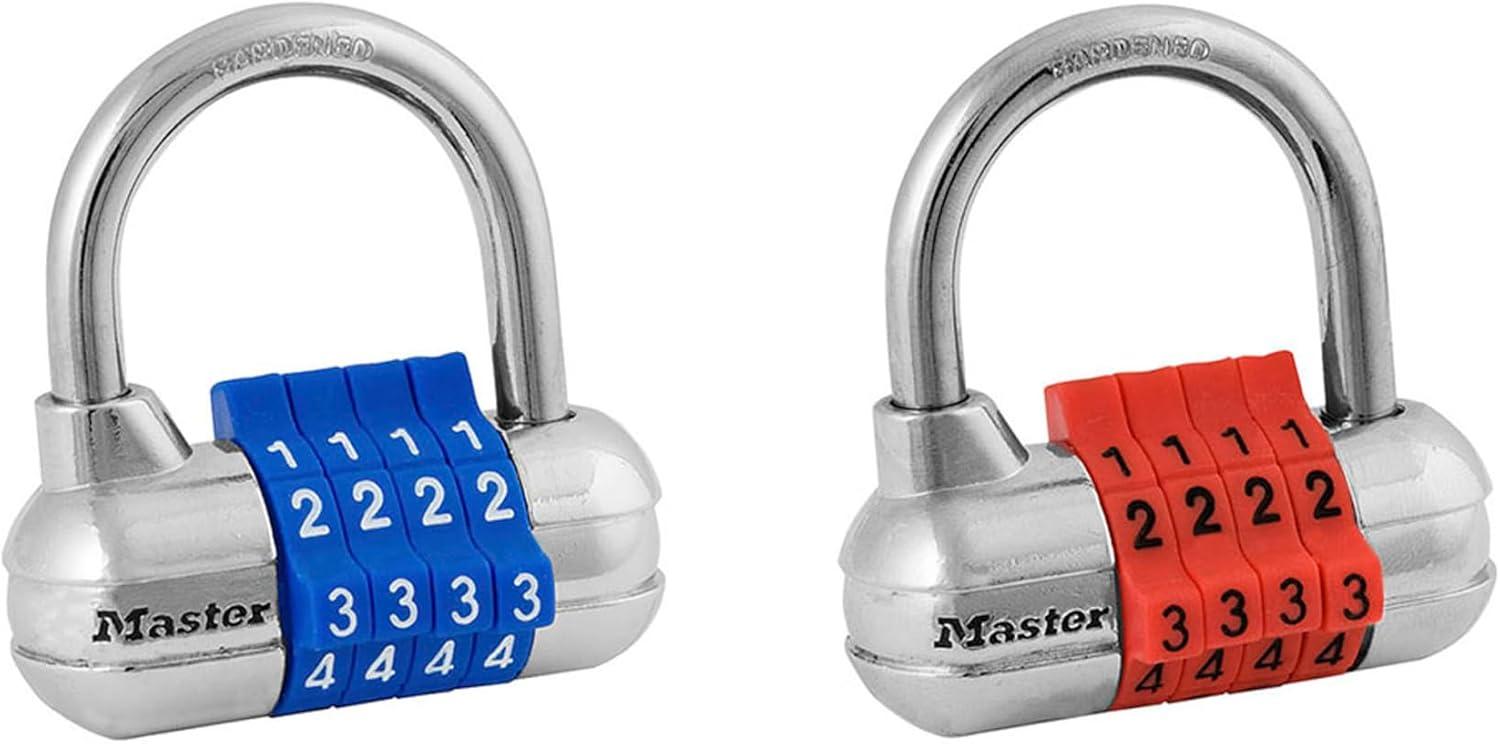 imageMaster Lock Set Your Own Combination Padlock Gym Locker Locks with Code for Securing Indoor Valuables Color May Vary 1523D1