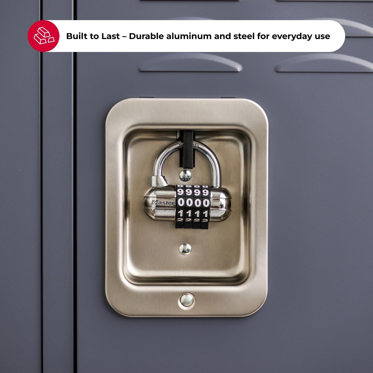 imageMaster Lock Set Your Own Combination Padlock Gym Locker Locks with Code for Securing Indoor Valuables Color May Vary 1523D1