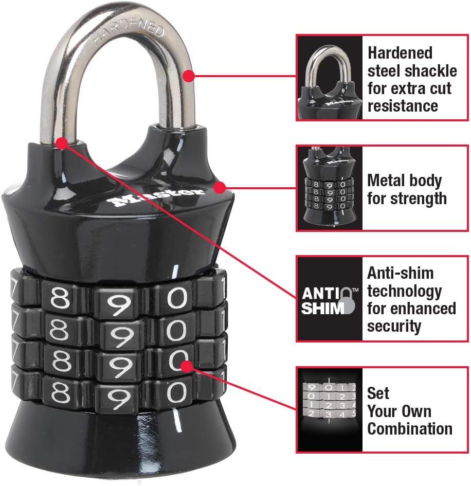 imageMaster Lock Word Combination Lock Set Your Own Word Letter Lock for Gym and School Lockers Indoor Combo Padlock Colors May Vary 1535DWDNumber Combo  Color May Vary