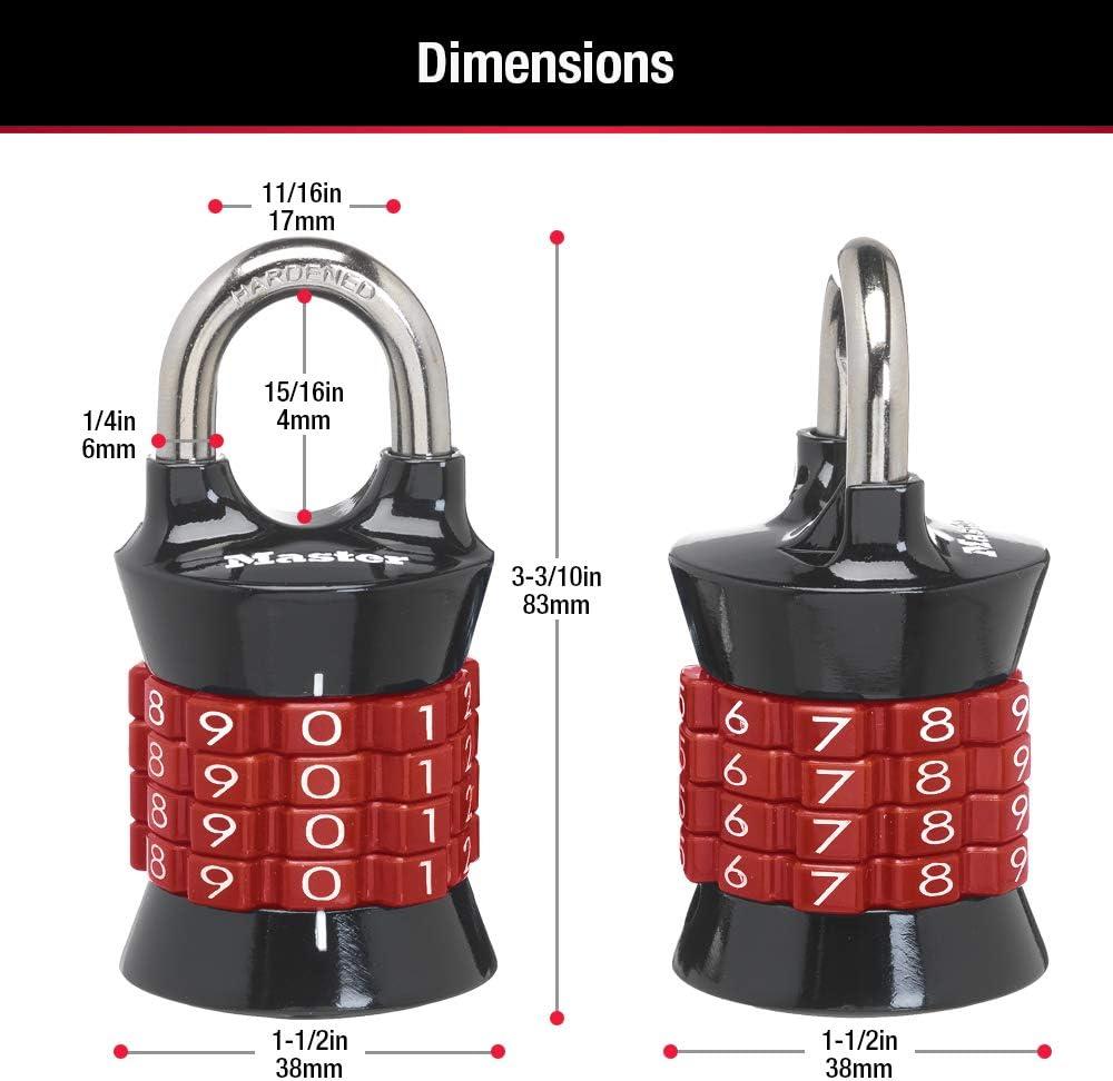 imageMaster Lock Word Combination Lock Set Your Own Word Letter Lock for Gym and School Lockers Indoor Combo Padlock Colors May Vary 1535DWDNumber Combo  Color May Vary