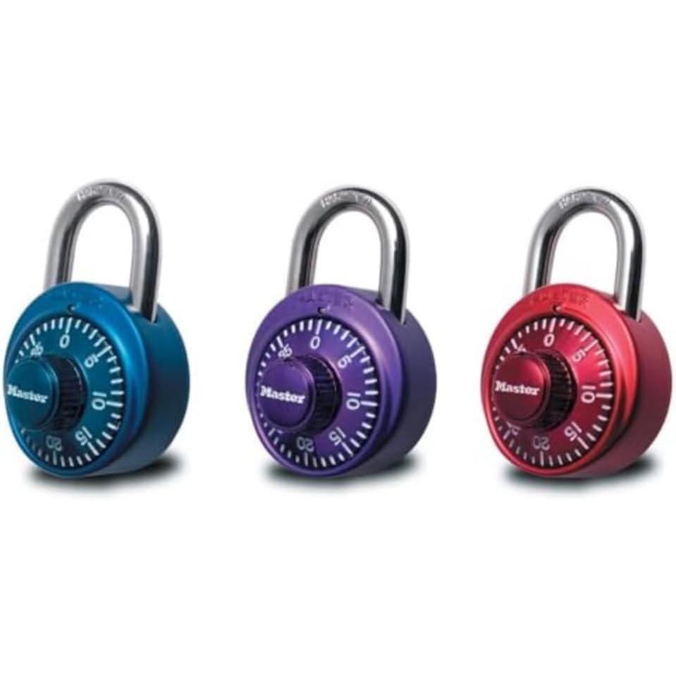 imageMaster Lock 1526D Locker Lock Combination Padlock 1 Pack Purple1 Pack  Colors may vary