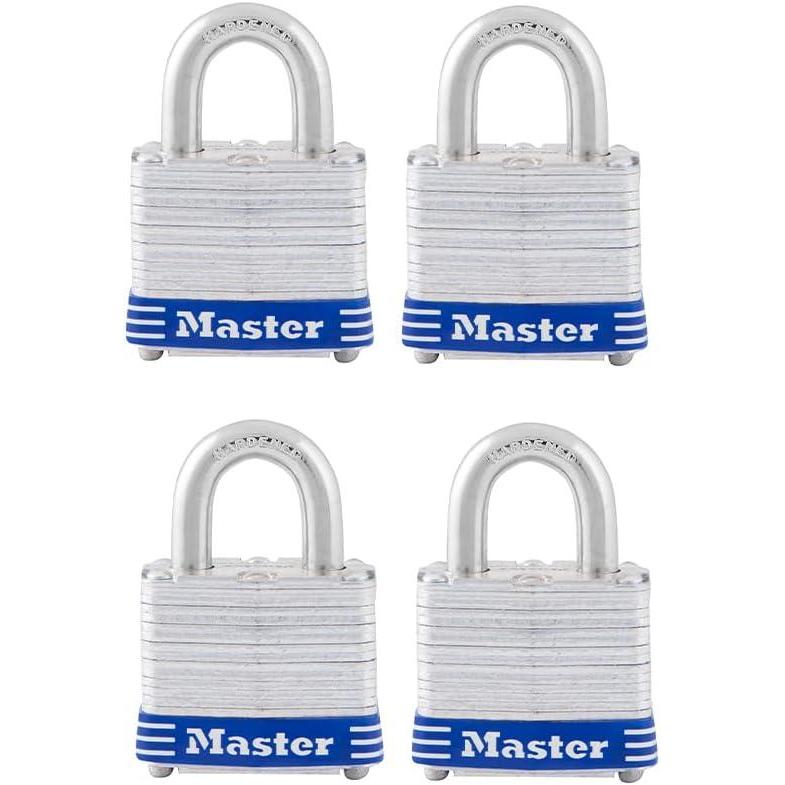 imageMaster Lock 3T 1916Inch Wide KeyedAlike Padlock 932Inch Shackle 2Pack112 Inch