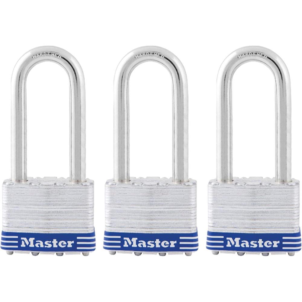 imageMaster Lock 5TRILJ Outdoor Padlock with Key 3 Pack KeyedAlike