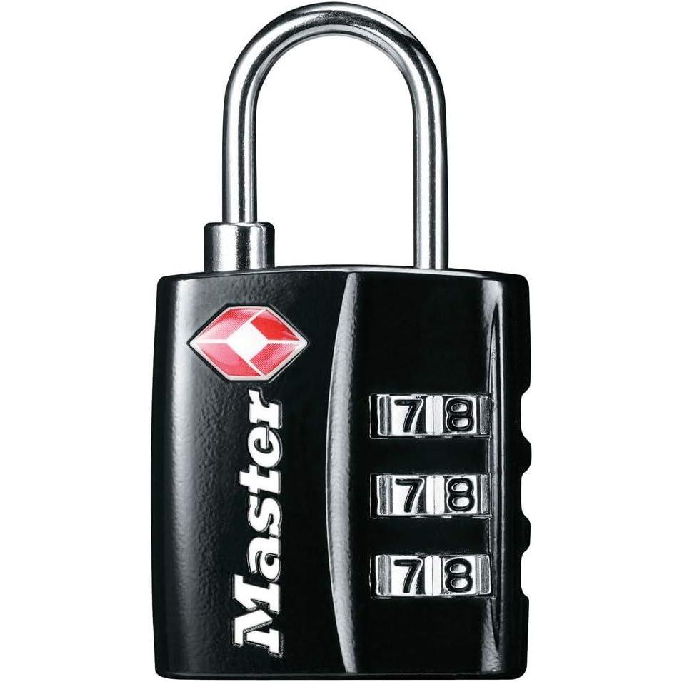 imageMaster Lock Black TSAApproved Luggage Lock with Wide Lock Body and Thin Durable Steel Shackle Zipper Lock for Backpacks Luggage 4680DBLK1 Pack