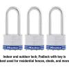 Master Lock 5TRILJ Outdoor Padlock with Key, 3 Pack Keyed-Alike