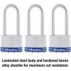 Master Lock 5TRILJ Outdoor Padlock with Key, 3 Pack Keyed-Alike