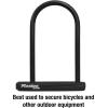 Master Lock 8170D, 6-1/8 inch Wide U-Lock with 8″ Shackle, Black(7-1/4 inch U-Lock)